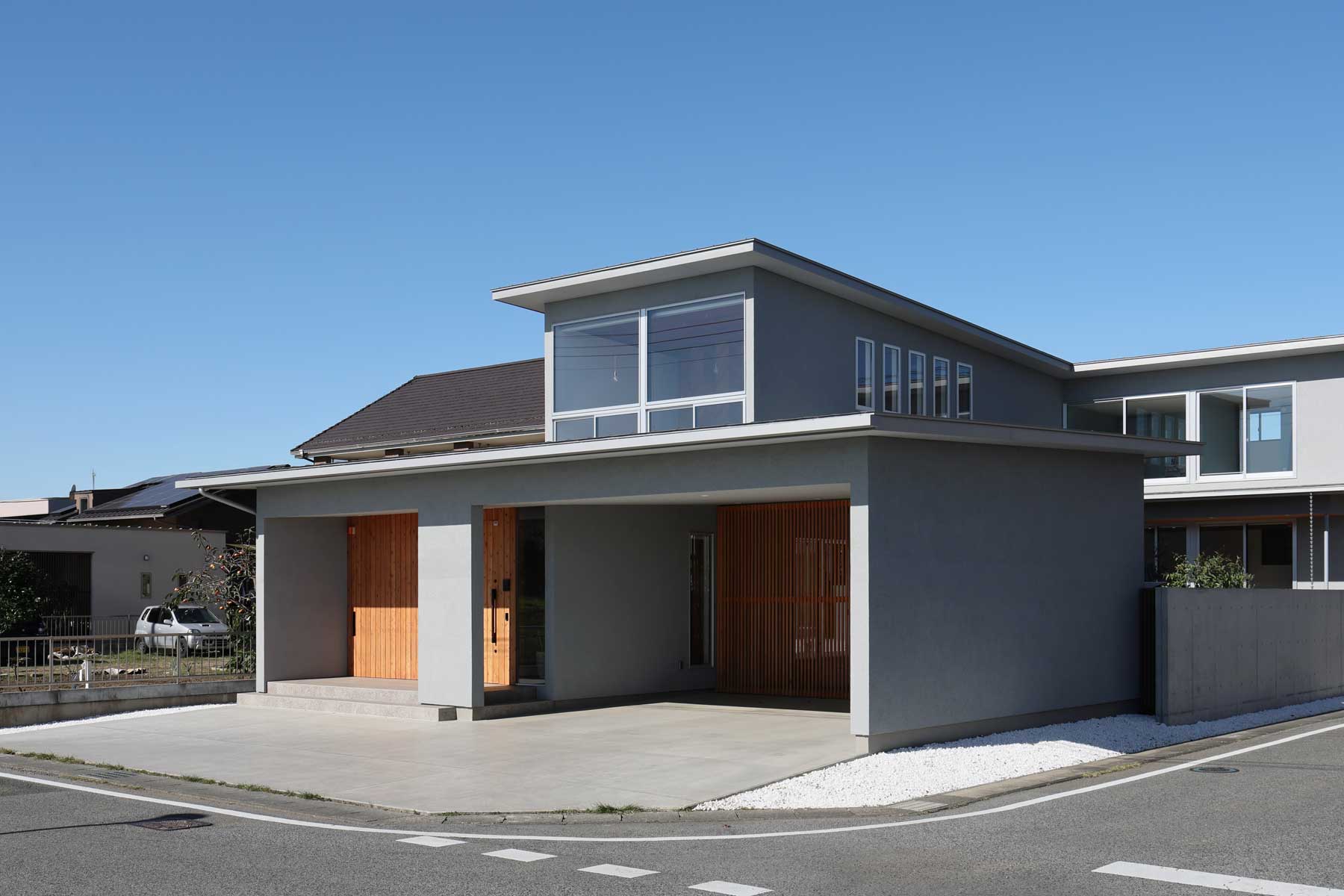 群馬県太田市の設計事務所がつくる太田市のガレージハウスの外観